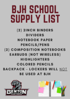 BJH School Supply List