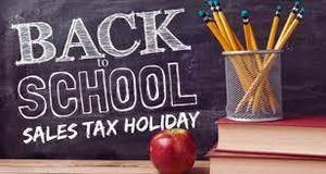 Tax Exempt Holiday Weekend Aug 7-8